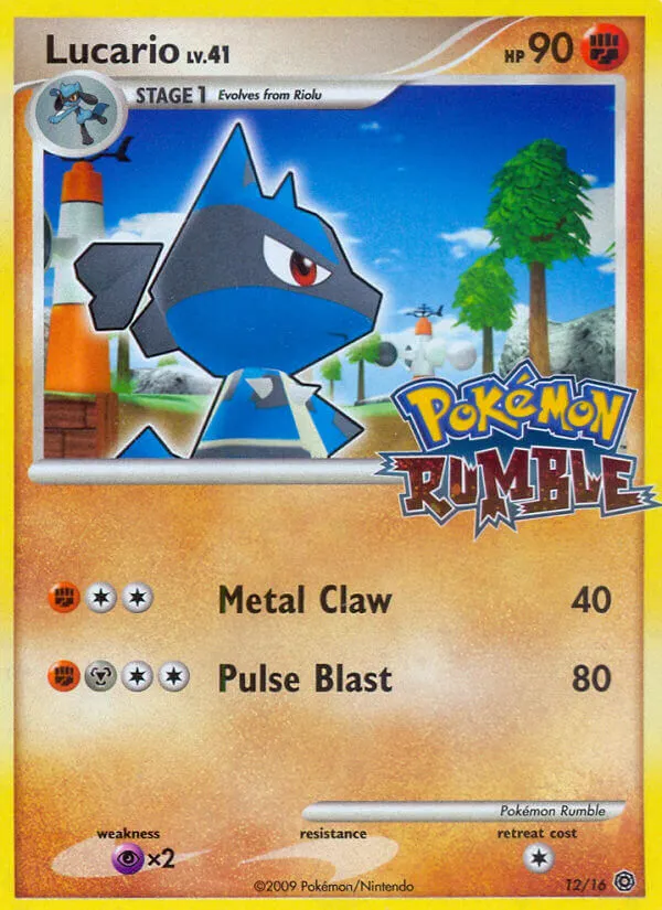 2009 Pokémon Rumble Lucario #12/16 Unlisted card image