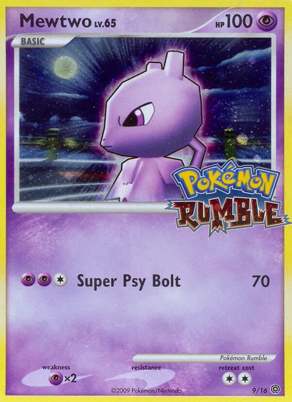 2009 Pokémon Rumble Mewtwo #09/16 Unlisted card image