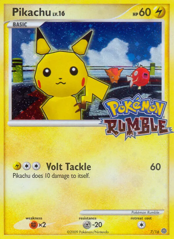 2009 Pokémon Rumble Pikachu #07/16 Unlisted card image