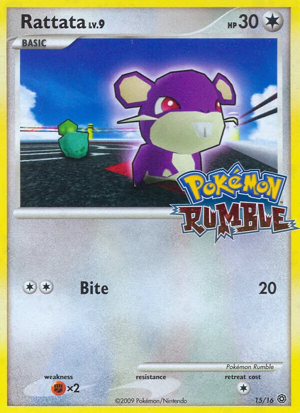 2009 Pokémon Rumble Rattata #15/16 Unlisted card image