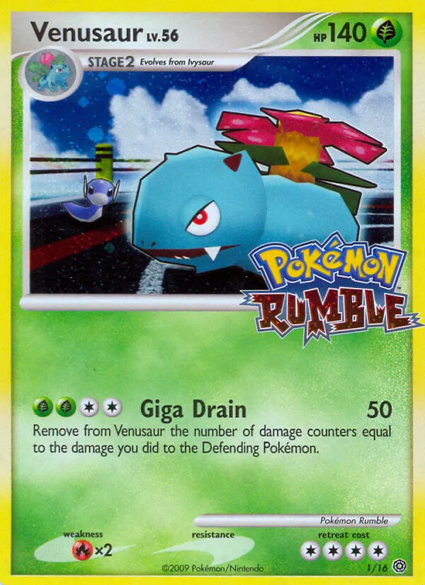 2009 Pokémon Rumble Venusaur #01/16 Unlisted card image