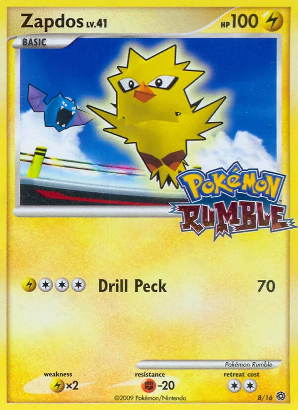 2009 Pokémon Rumble Zapdos #08/16 Unlisted card image