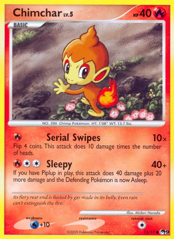 2009 POP Series 9 Chimchar Common #13/17 Common card image