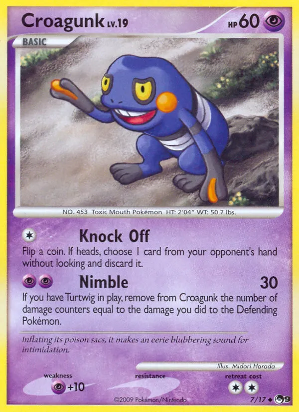 2009 POP Series 9 Croagunk Uncommon #07/17 Uncommon card image