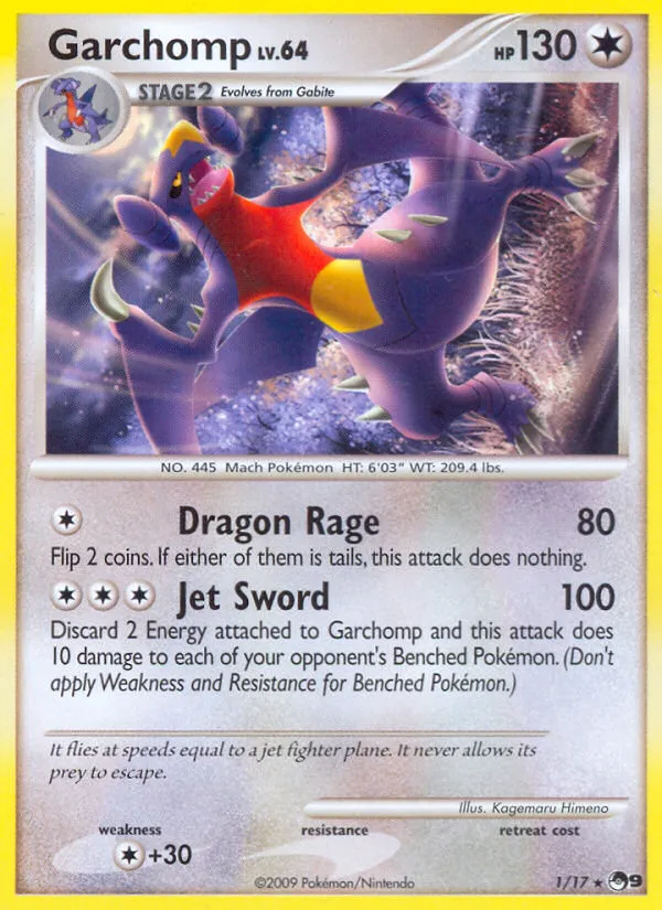 2009 POP Series 9 Garchomp Rare #01/17 Rare card image