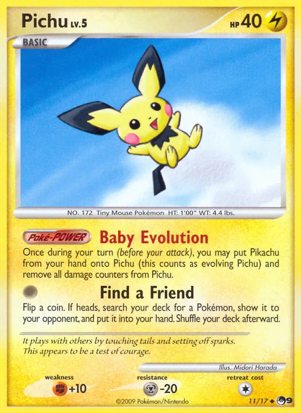 2009 POP Series 9 Pichu Uncommon #11/17 Uncommon card image