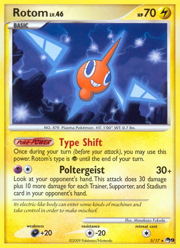 2009 POP Series 9 Rotom Rare #05/17 Rare card image