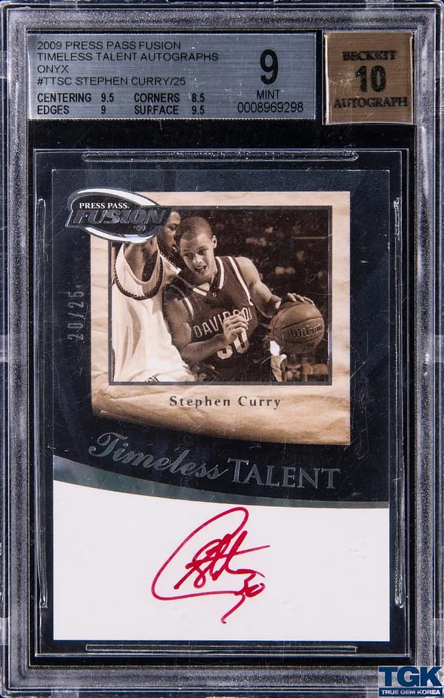 2009 Press Pass Fusion Timeless Talent Autographs Onyx Stephen Curry #TT-SC card image