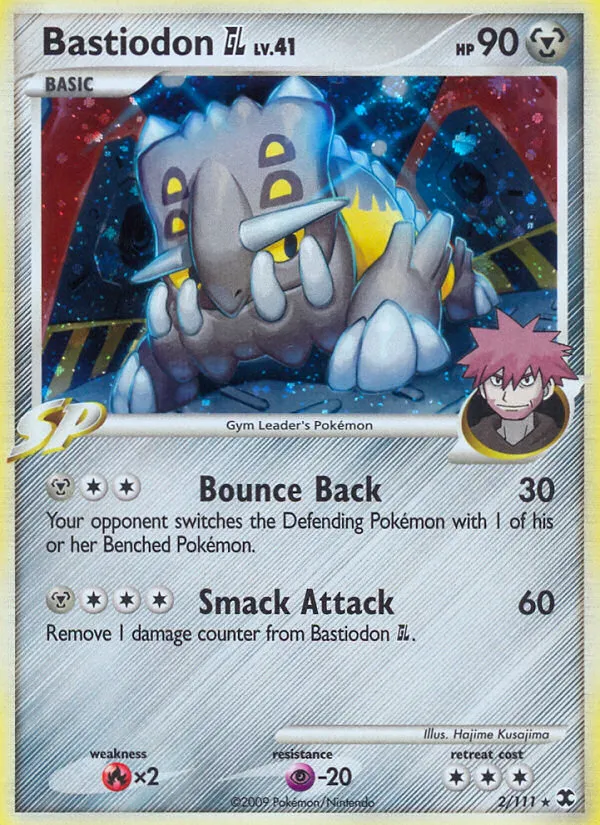 2009 Rising Rivals Bastiodon GL Rare Holo #002/111 Rare Holo card image