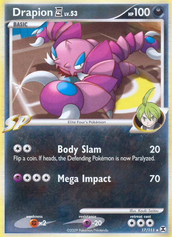 2009 Rising Rivals Drapion E4 Rare #017/111 Rare card image