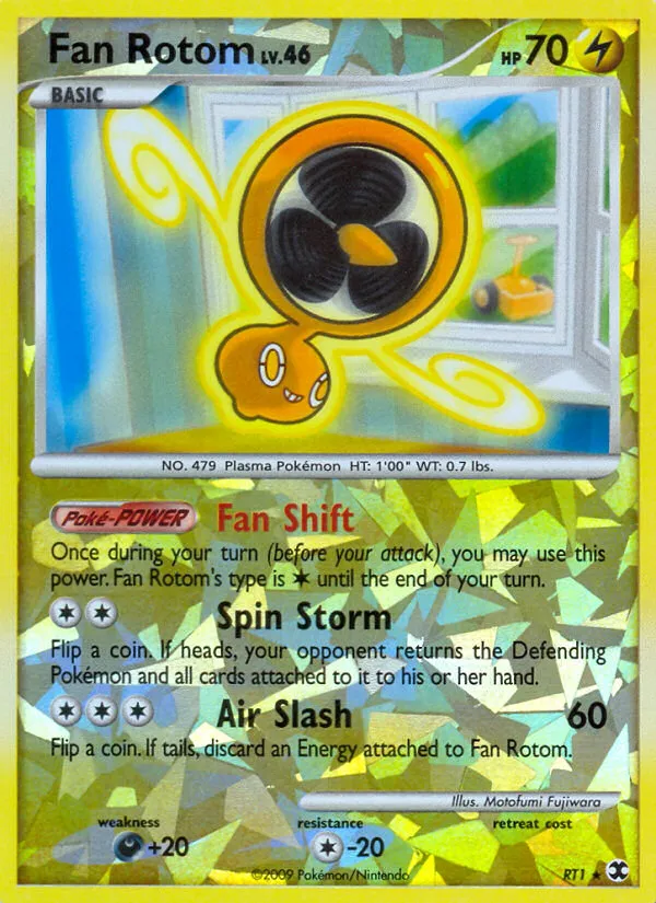 2009 Rising Rivals Fan Rotom Rare #RT1 Rare card image