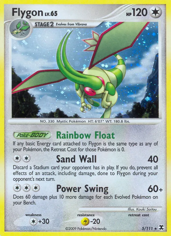 2009 Rising Rivals Flygon Rare Holo #005/111 Rare Holo card image