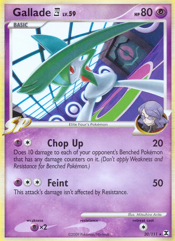 2009 Rising Rivals Gallade E4 Rare #020/111 Rare card image