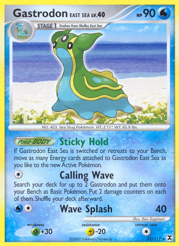 2009 Rising Rivals Gastrodon East Sea Rare #021/111 Rare card image