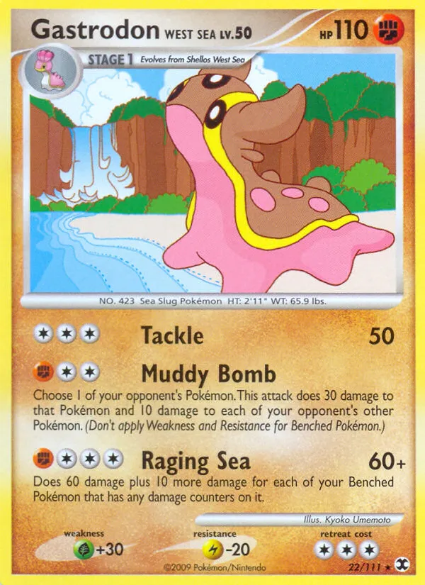 2009 Rising Rivals Gastrodon West Sea Rare #022/111 Rare card image