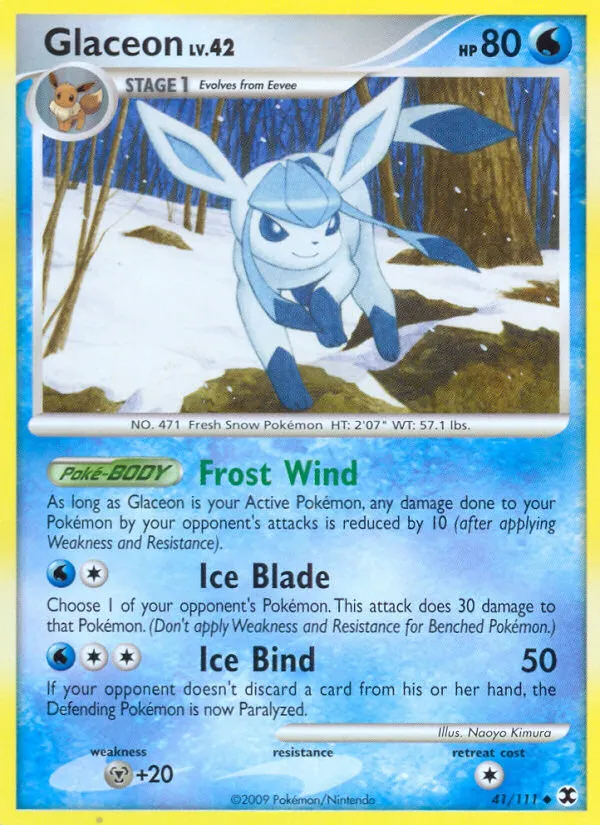2009 Rising Rivals Glaceon Uncommon #041/111 Uncommon card image