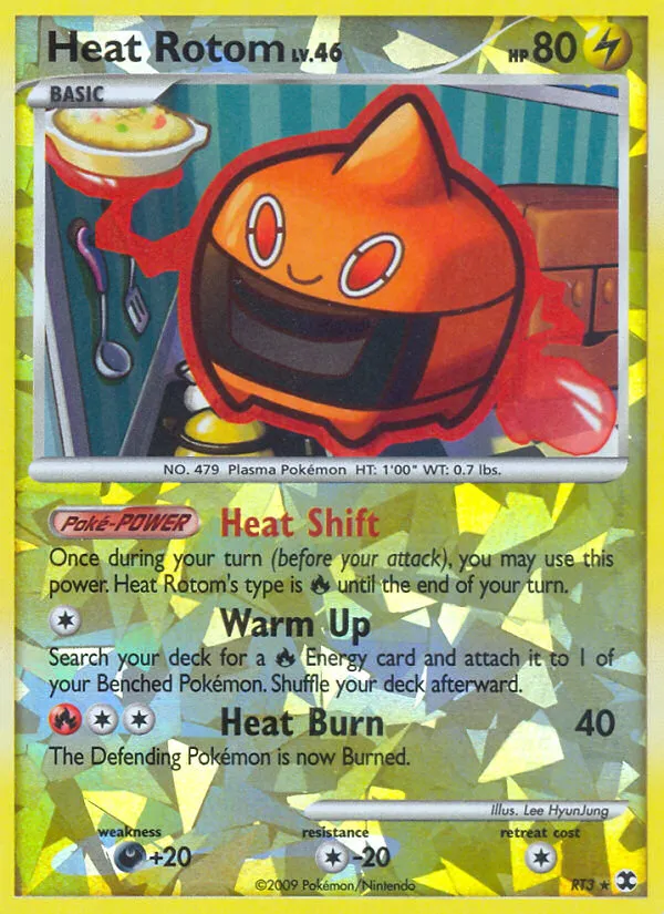 2009 Rising Rivals Heat Rotom Rare #RT3 Rare card image