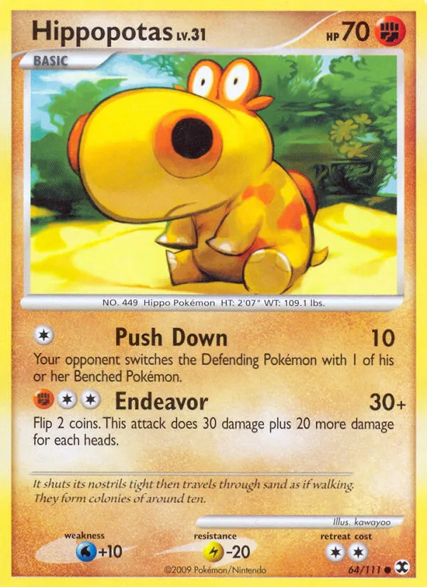 2009 Rising Rivals Hippopotas Common #064/111 Common card image