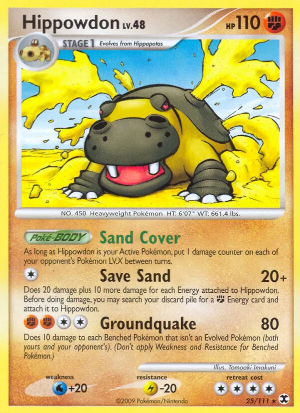 2009 Rising Rivals Hippowdon Rare #025/111 Rare card image
