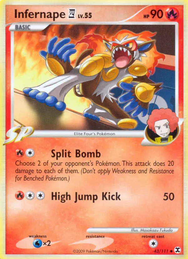 2009 Rising Rivals Infernape E4 Uncommon #043/111 Uncommon card image