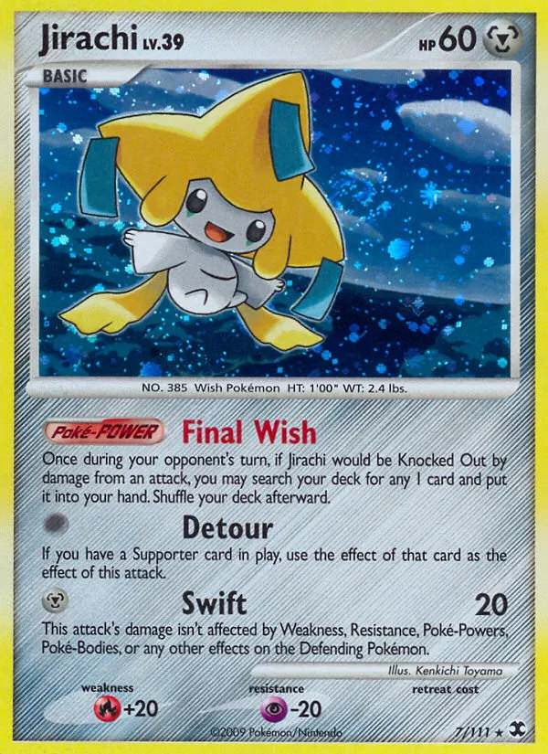 2009 Rising Rivals Jirachi Rare Holo #007/111 Rare Holo card image
