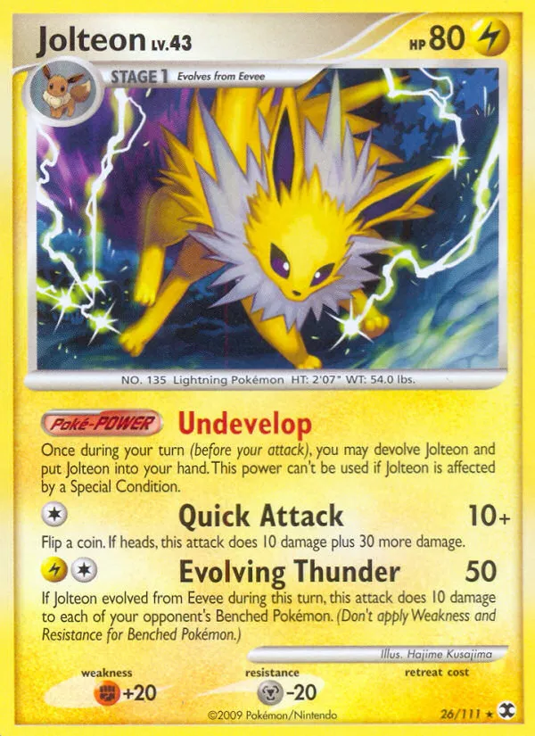 2009 Rising Rivals Jolteon Rare #026/111 Rare card image
