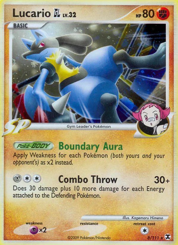2009 Rising Rivals Lucario GL Rare Holo #008/111 Rare Holo card image