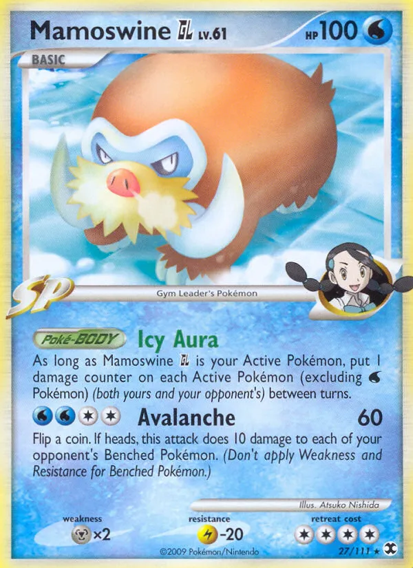 2009 Rising Rivals Mamoswine GL Rare #027/111 Rare card image