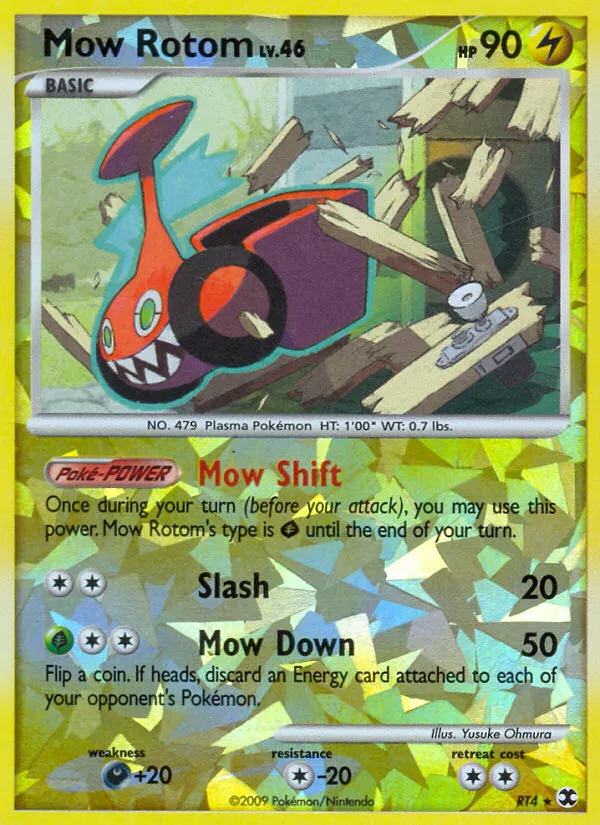 2009 Rising Rivals Mow Rotom Rare #RT4 Rare card image