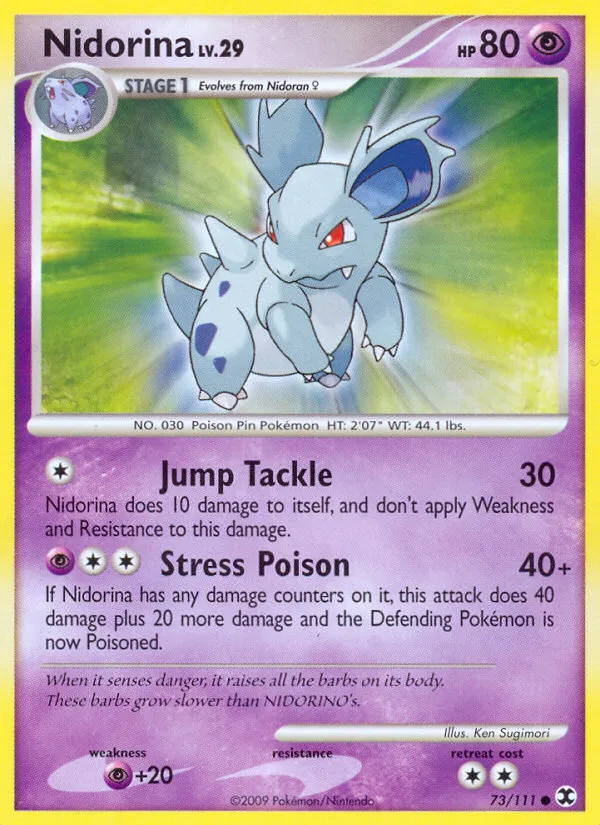 2009 Rising Rivals Nidorina Common #073/111 Common card image
