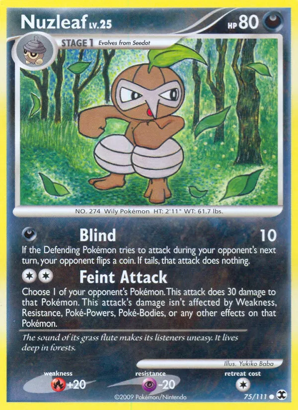 2009 Rising Rivals Nuzleaf Common #075/111 Common card image