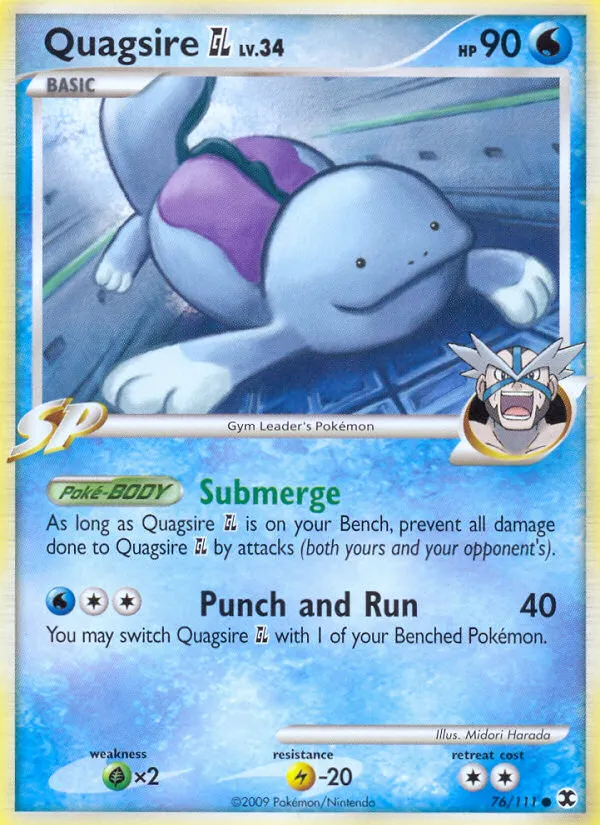 2009 Rising Rivals Quagsire GL Common #076/111 Common card image