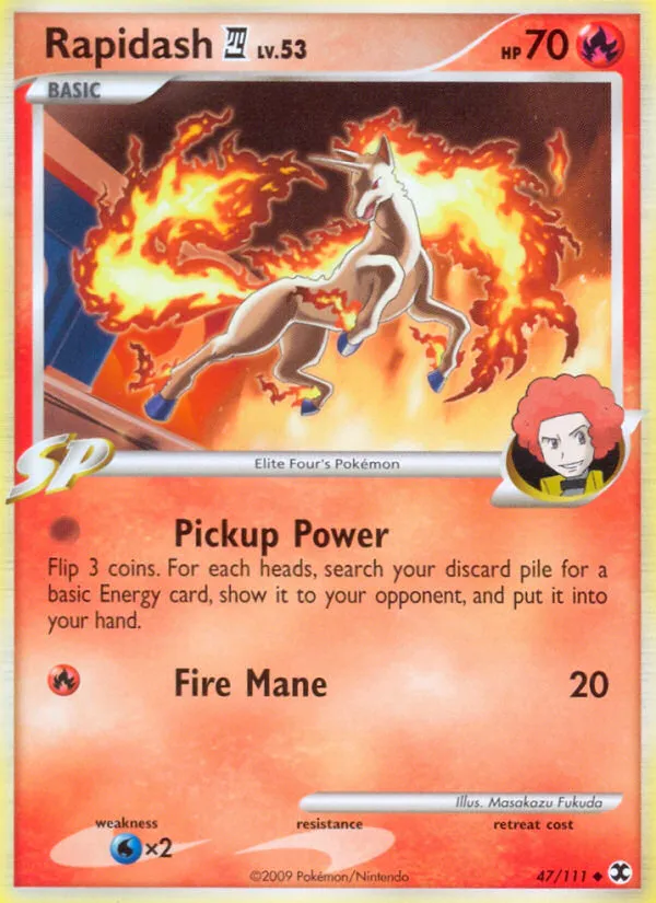 2009 Rising Rivals Rapidash E4 Uncommon #047/111 Uncommon card image