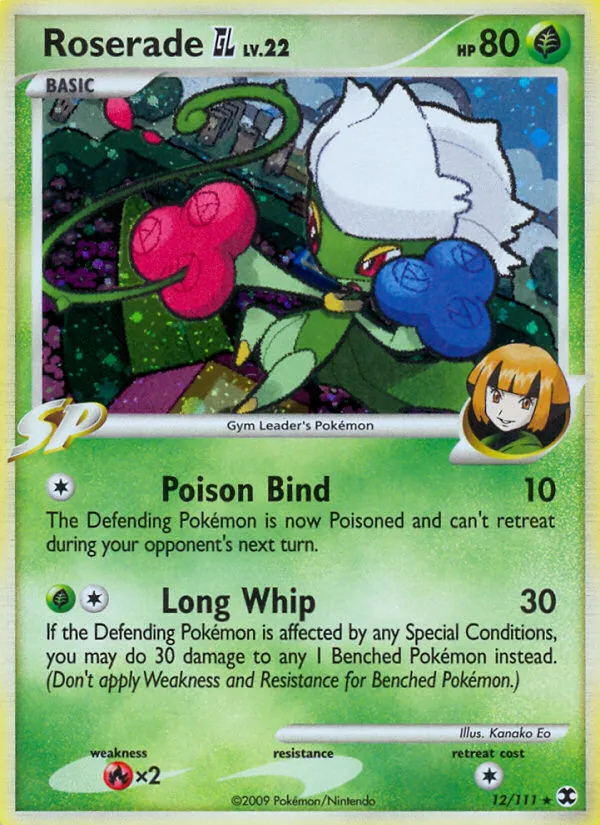 2009 Rising Rivals Roserade GL Rare Holo #012/111 Rare Holo card image