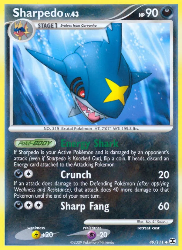 2009 Rising Rivals Sharpedo Uncommon #049/111 Uncommon card image