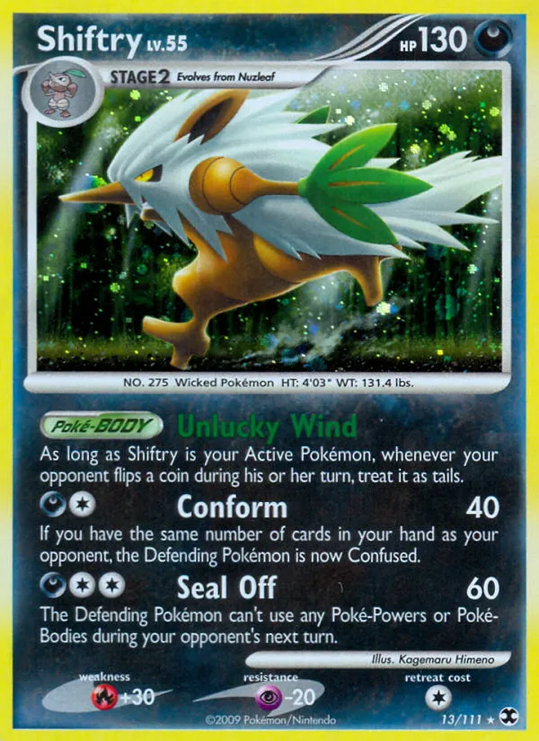 2009 Rising Rivals Shiftry Rare Holo #013/111 Rare Holo card image