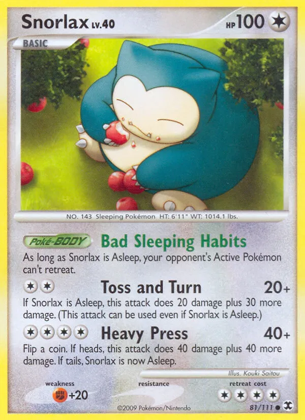 2009 Rising Rivals Snorlax #081/111 Common card image