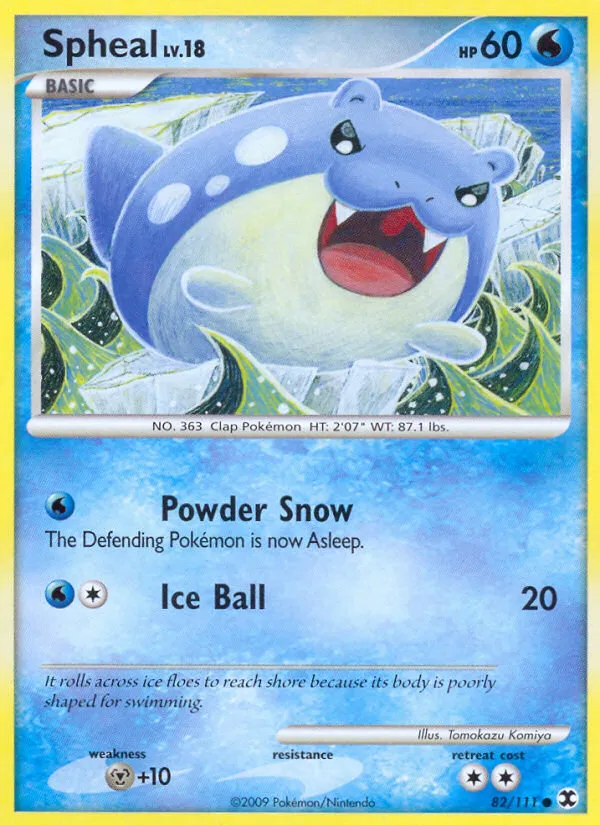 2009 Rising Rivals Spheal Common #082/111 Common card image