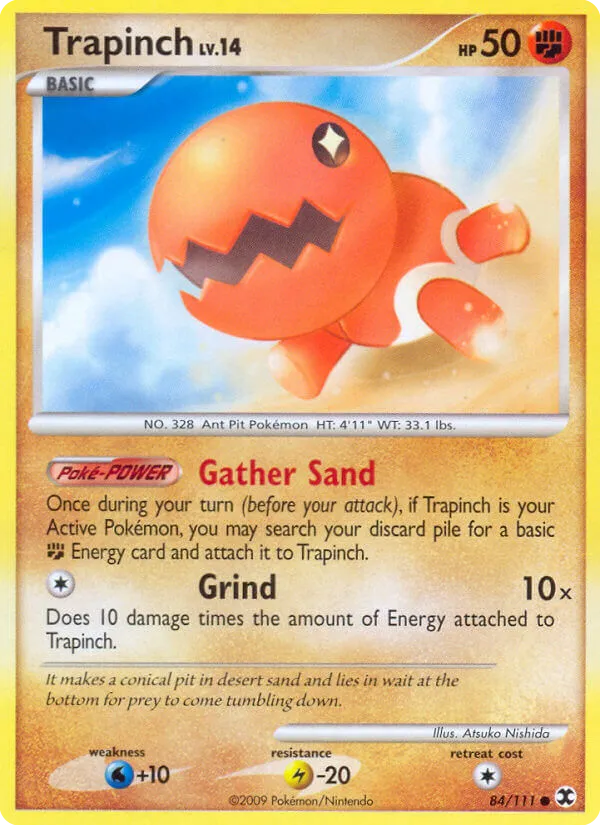 2009 Rising Rivals Trapinch Common #084/111 Common card image