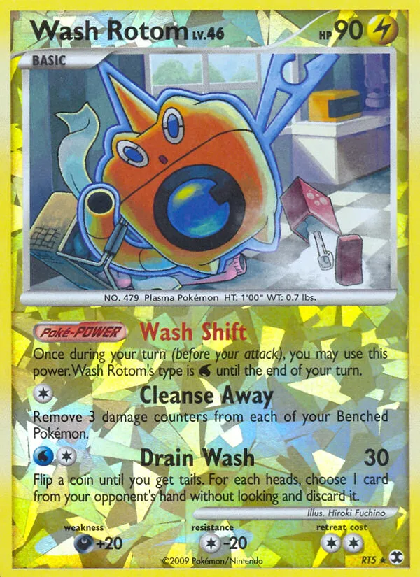 2009 Rising Rivals Wash Rotom Rare #RT5 Rare card image