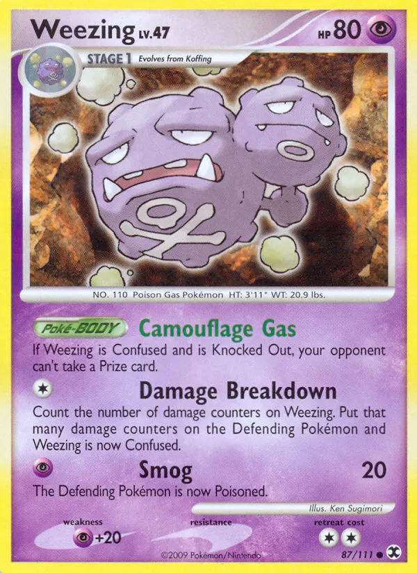 2009 Rising Rivals Weezing Common #087/111 Common card image
