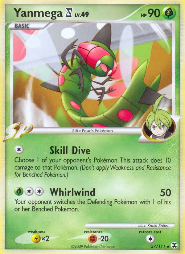 2009 Rising Rivals Yanmega E4 Rare #037/111 Rare card image