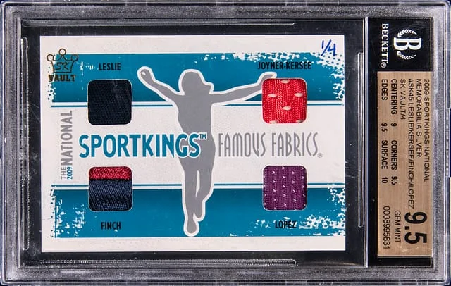 2009 Sportkings National Memorabilia Silver Leslie/Finch/Joyner-Kersee/Lopez #SK-45 card image