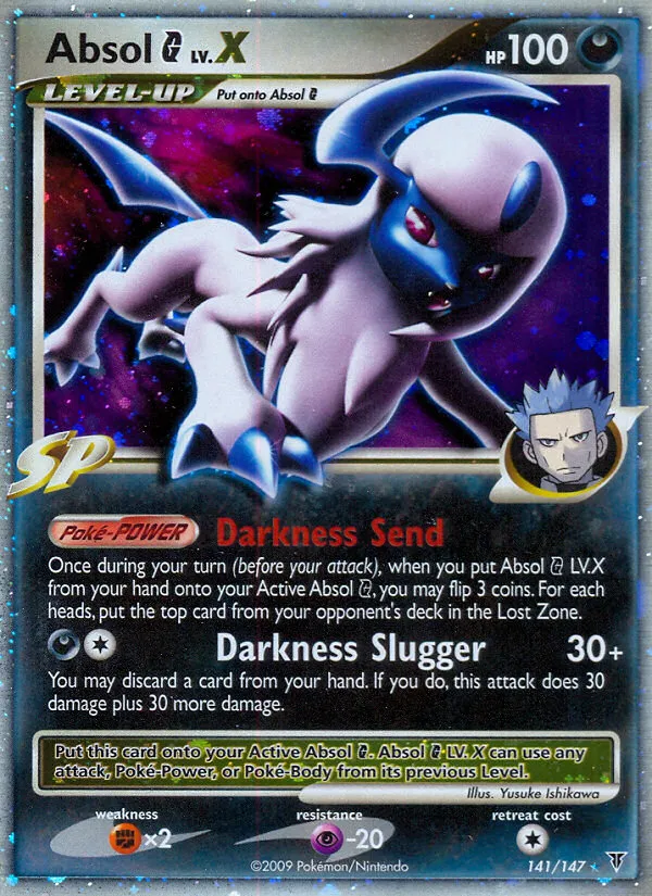 2009 Supreme Victors Absol G LV.X #141/147 Rare Holo LV.X card image