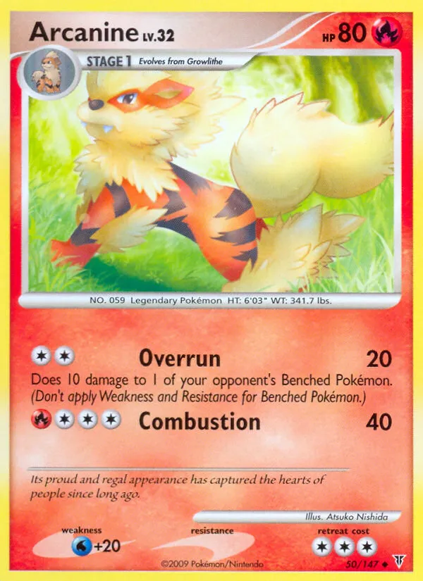 2009 Supreme Victors Arcanine #050/147 Uncommon card image
