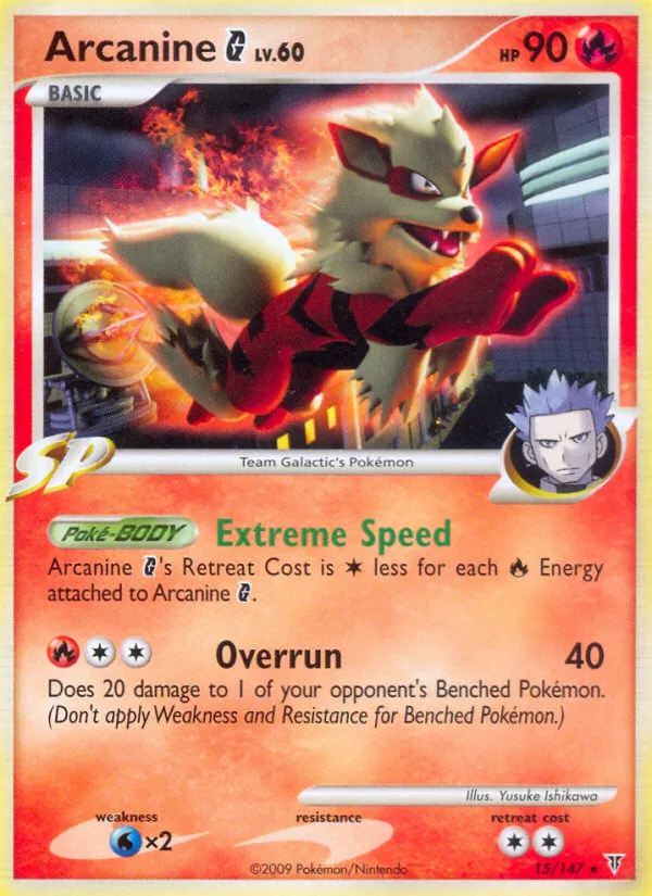 2009 Supreme Victors Arcanine G #015/147 Rare card image