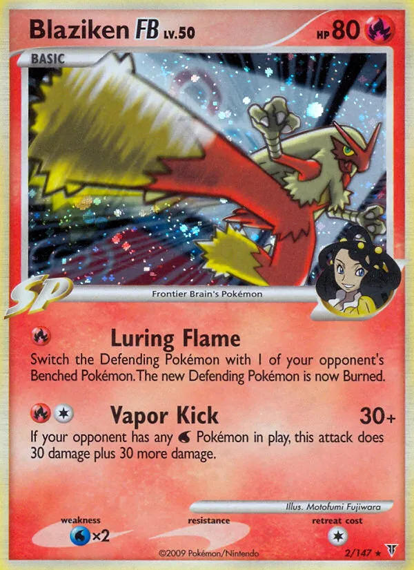 2009 Supreme Victors Blaziken FB #002/147 Rare Holo card image