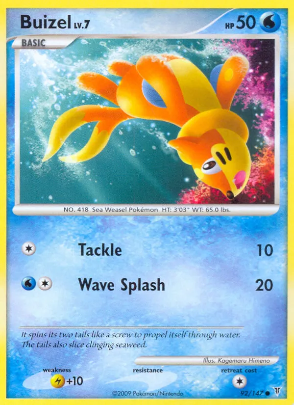 2009 Supreme Victors Buizel #092/147 Common card image