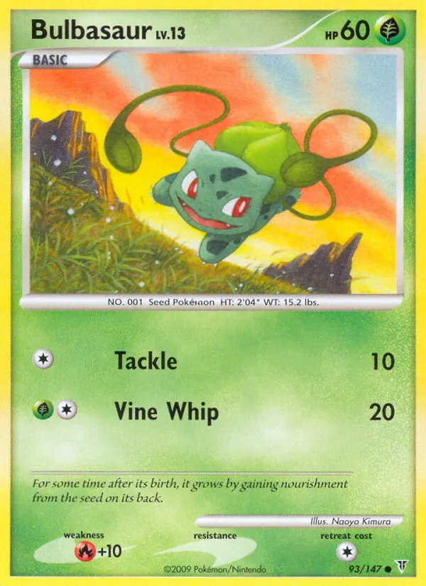 2009 Supreme Victors Bulbasaur Common #093/147 Common card image