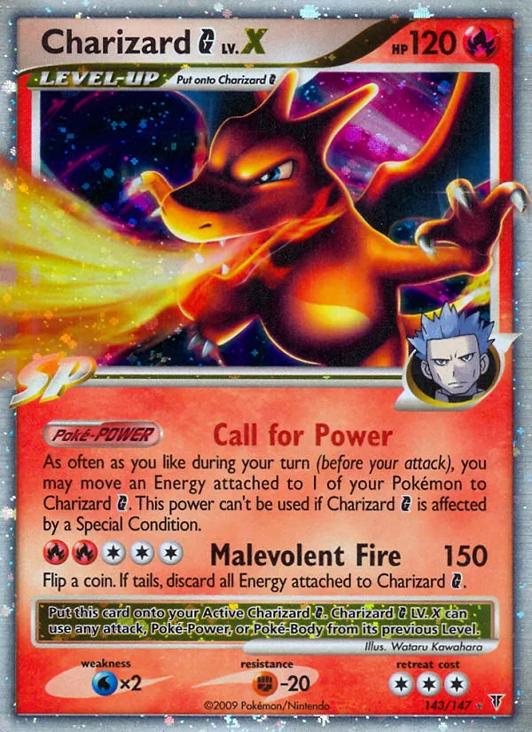 2009 Supreme Victors Charizard G LV.X #143/147 Rare Holo LV.X card image